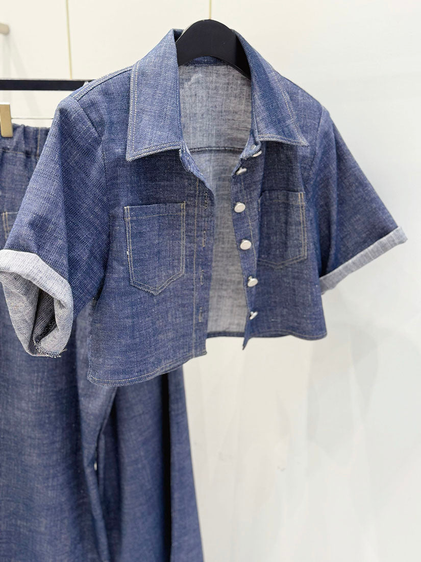 Denim Crop Shirt
