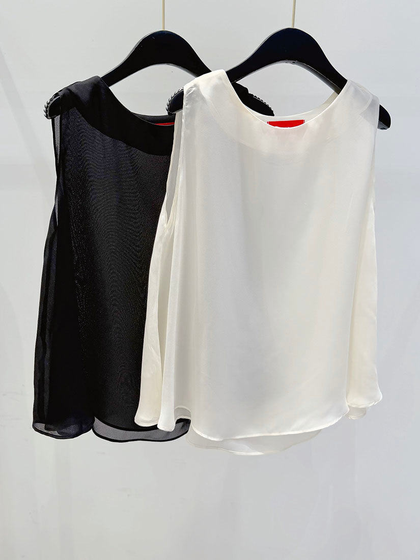 Flower Lace Cover Up Vest Top Set (2 Colours)