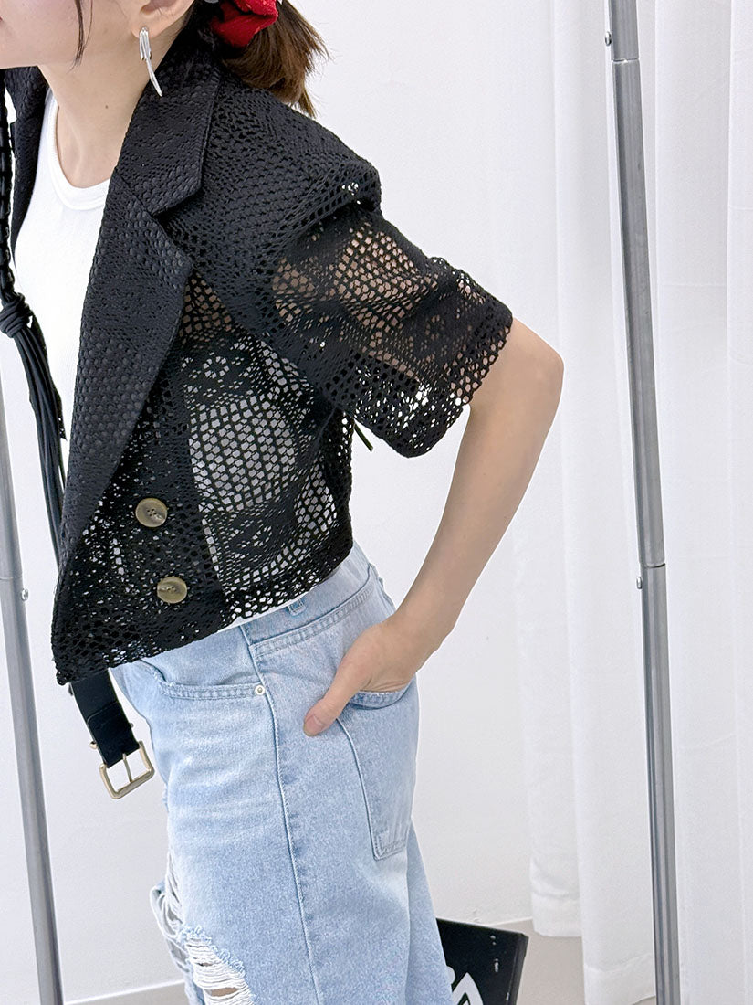 Crochet Lace Crop Blazer (2 Colours)