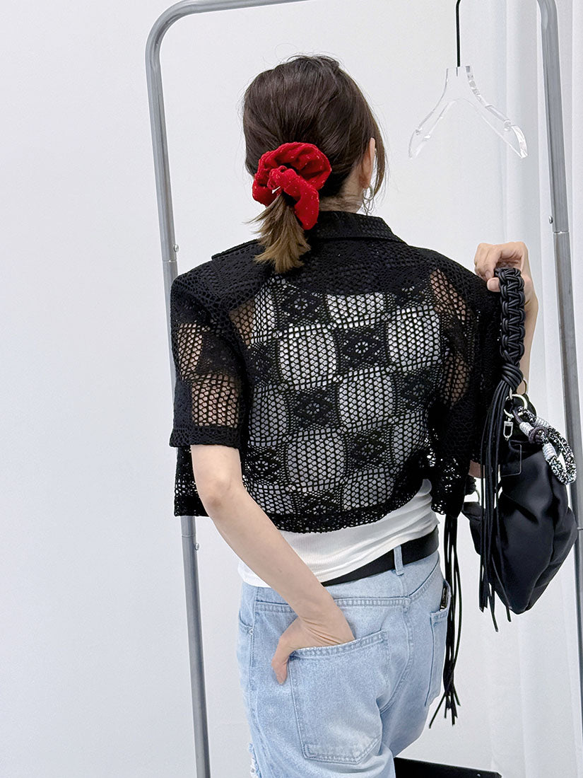 Crochet Lace Crop Blazer (2 Colours)