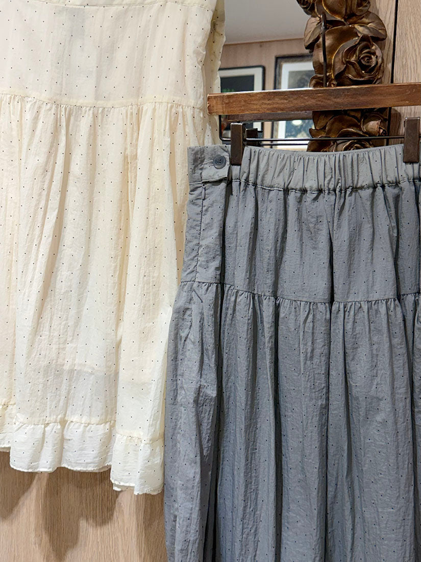 Ruffle Hem Mini Dot Prairie Skirt (2 Colours)