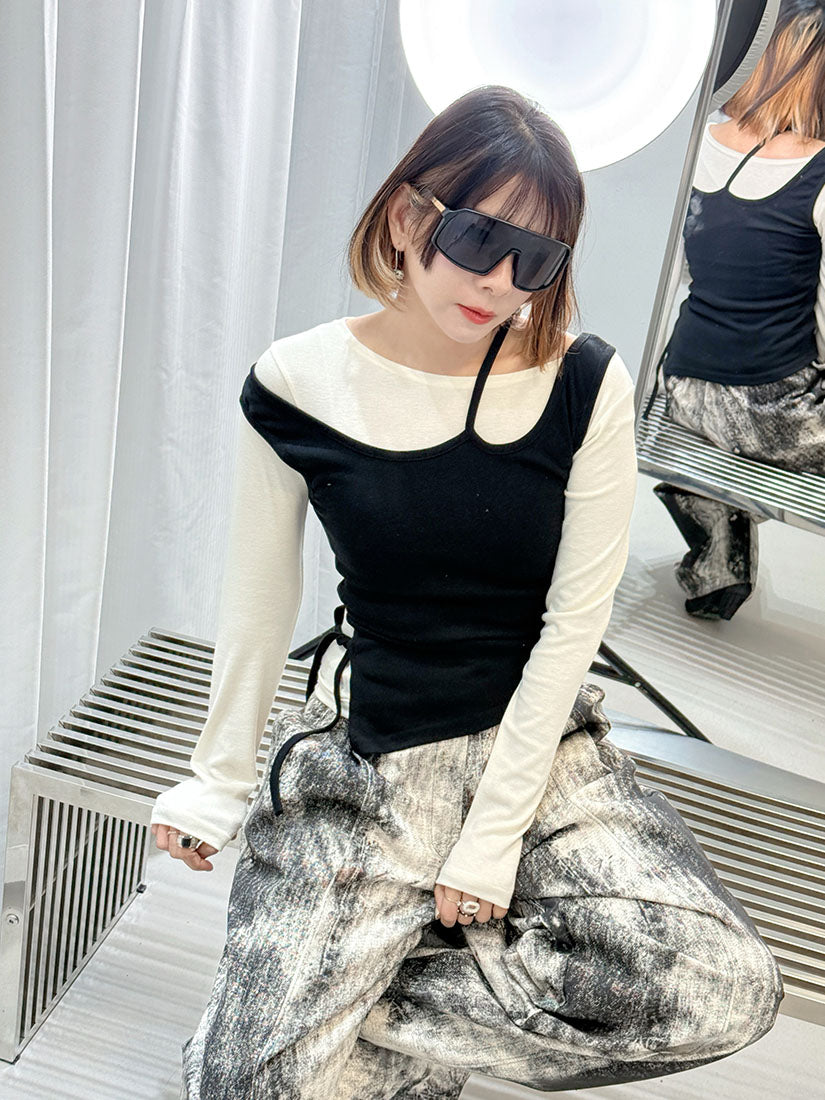 Charcoal Paint Printed Denim Pants