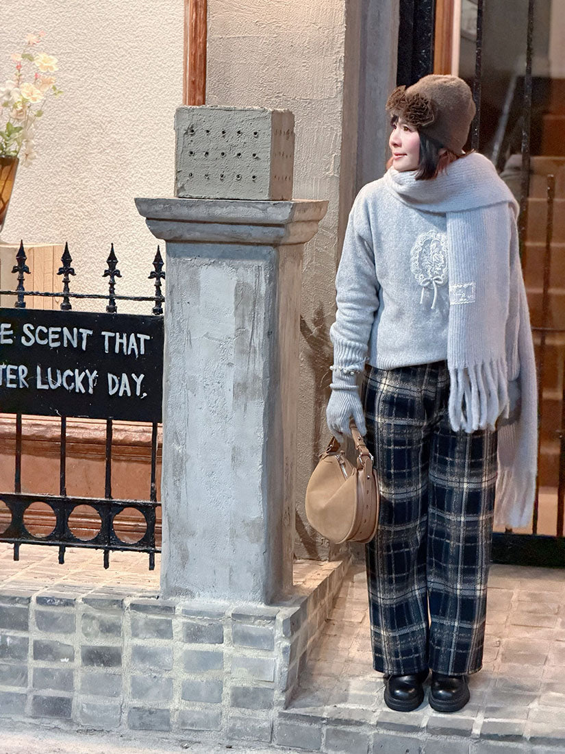 Drawstring Waist Checkered Pants (2 Colours)