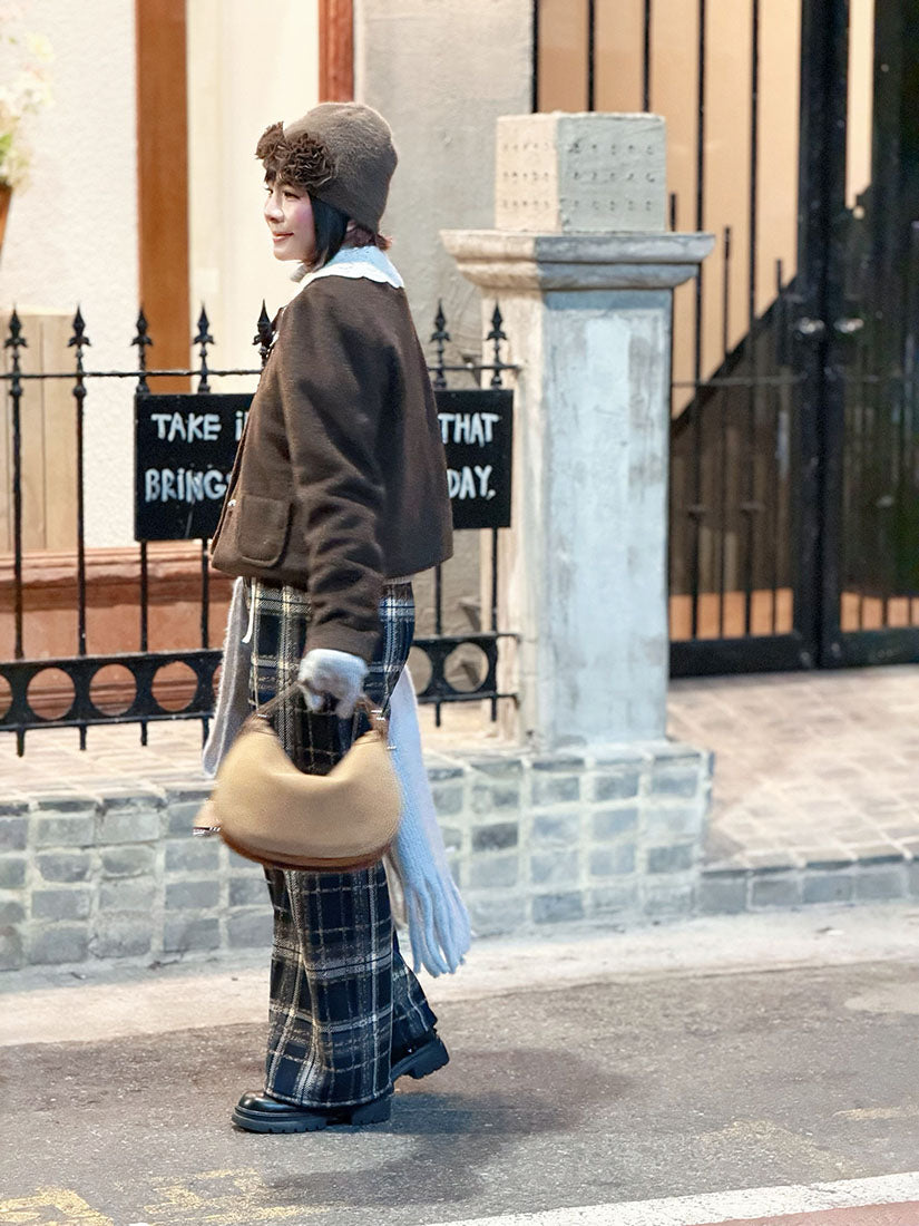 Drawstring Waist Checkered Pants (2 Colours)