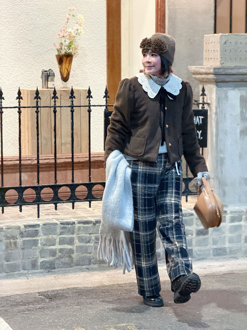 Drawstring Waist Checkered Pants (2 Colours)