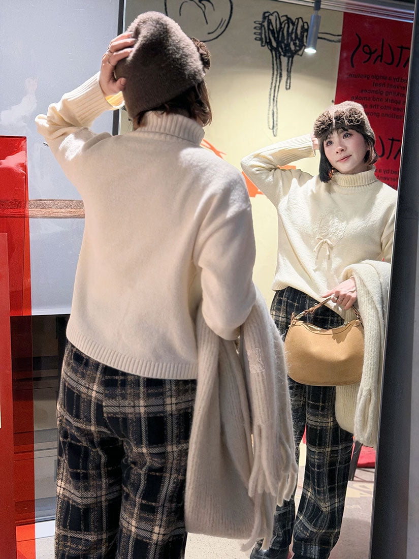 Drawstring Waist Checkered Pants (2 Colours)