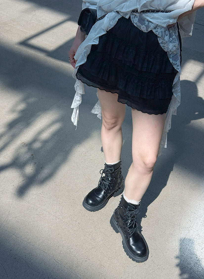 Leather Studs Boots