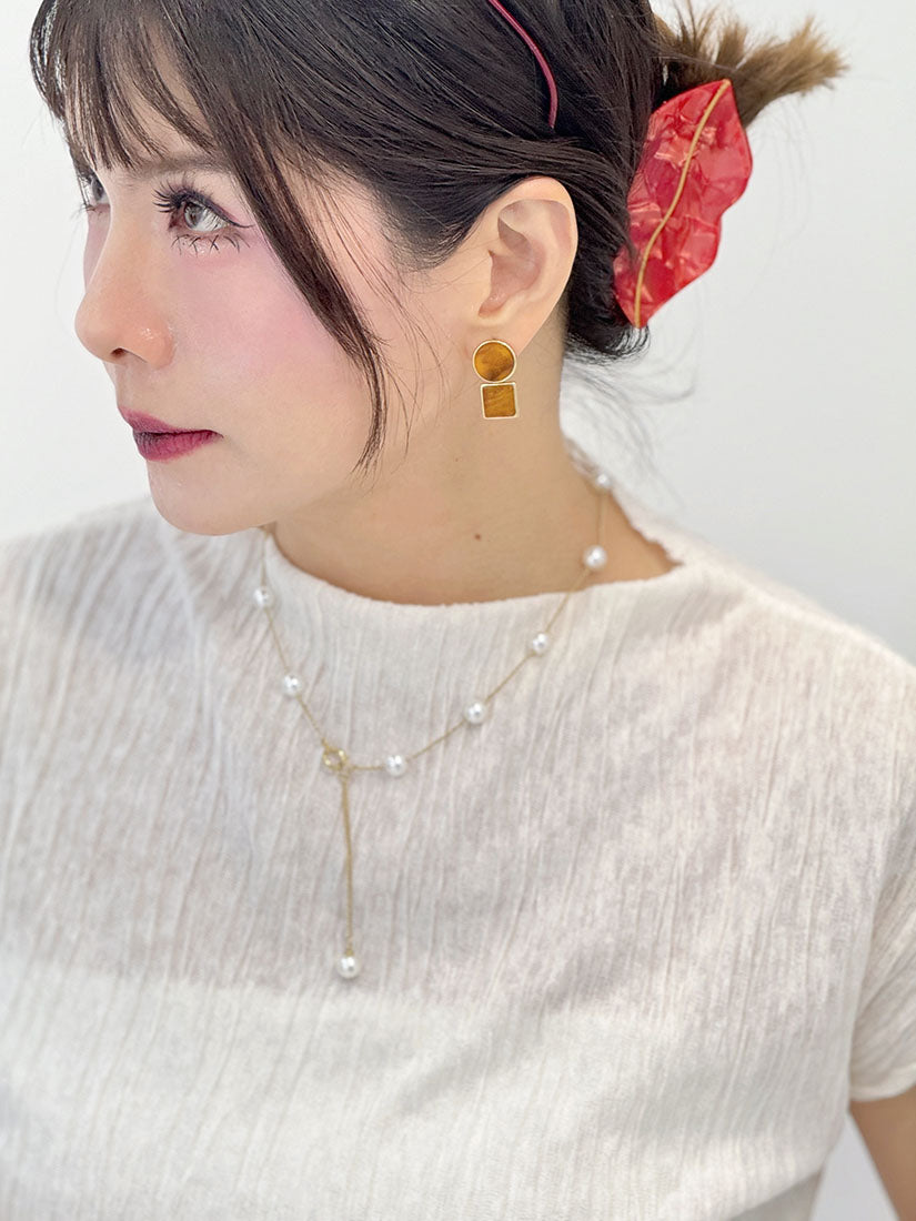 Agate Pattern Geometric Earrings (2 Colours)