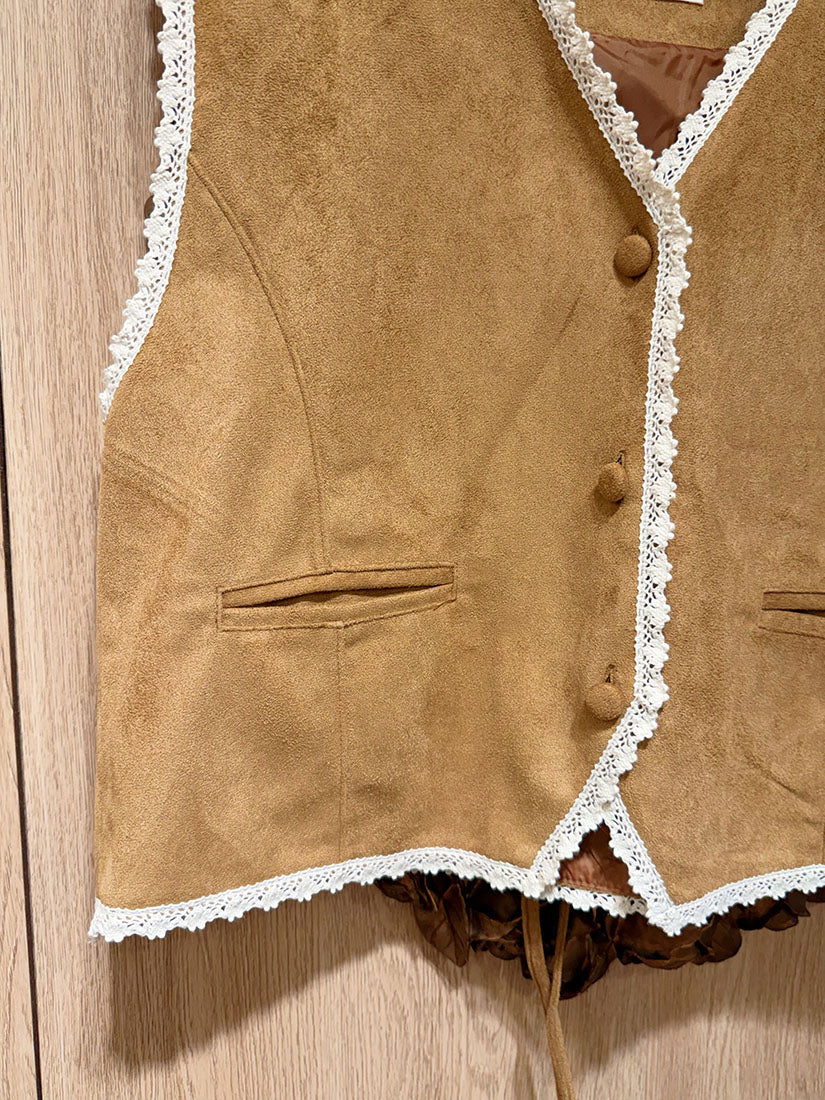 Imitation Suede Vest