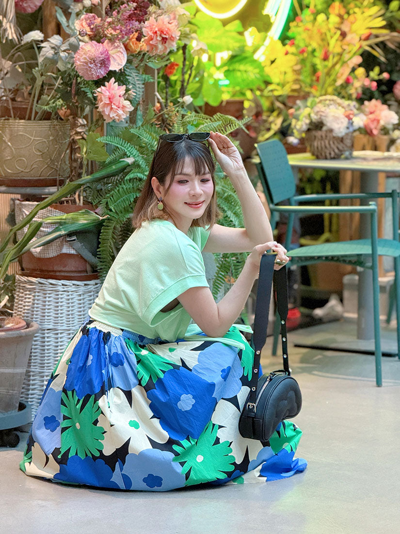 Floral Print Flare Skirt (2 Colours)