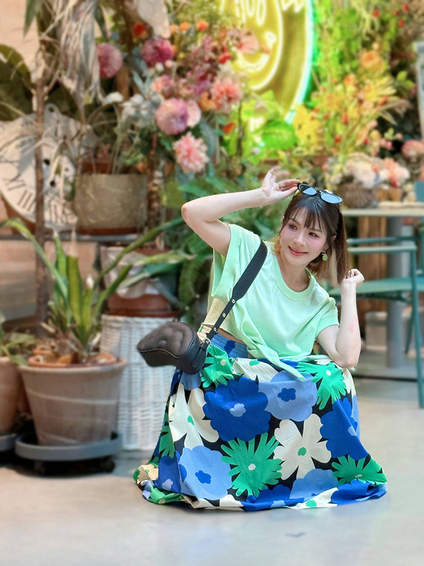 Floral Print Flare Skirt (2 Colours)