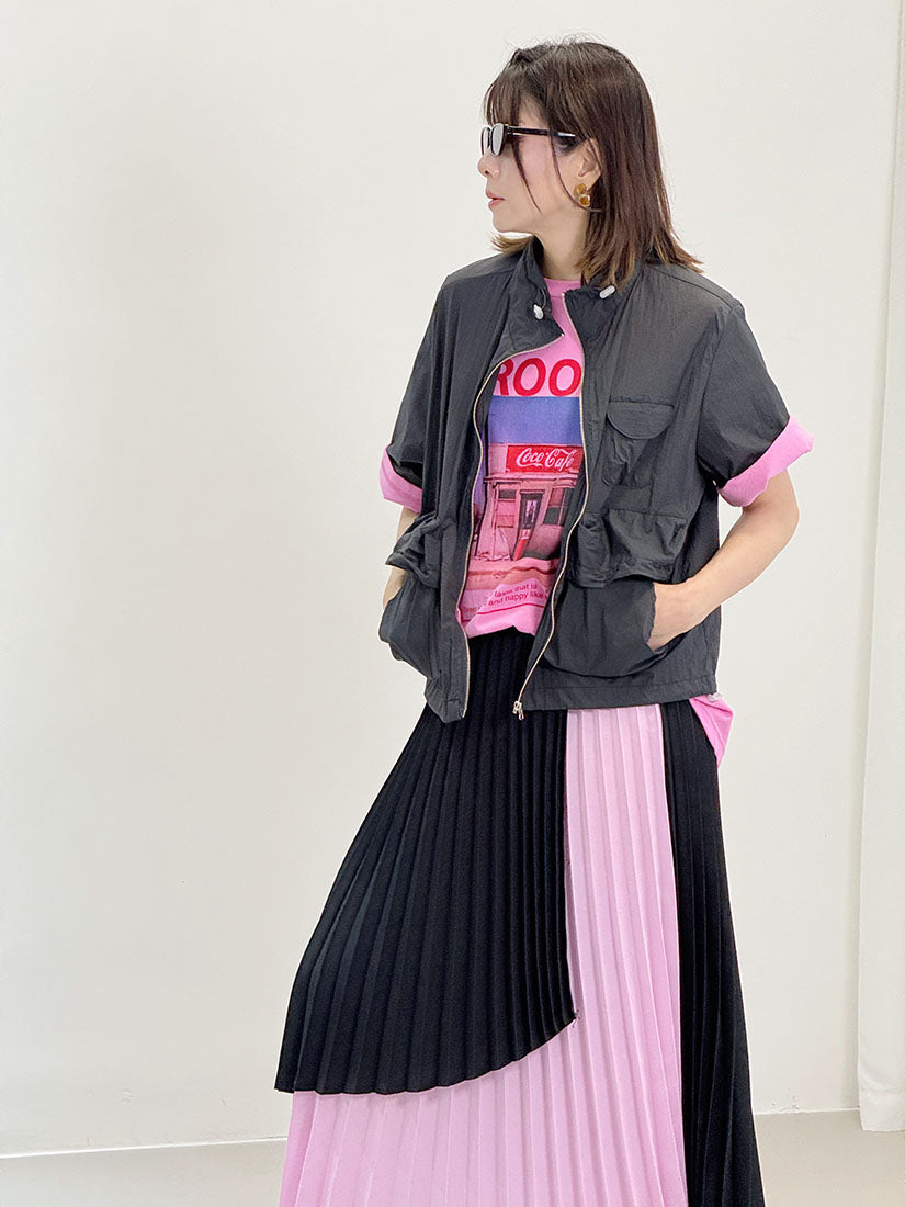 Two Tone Layered Pleated Skirt (2 Colours)