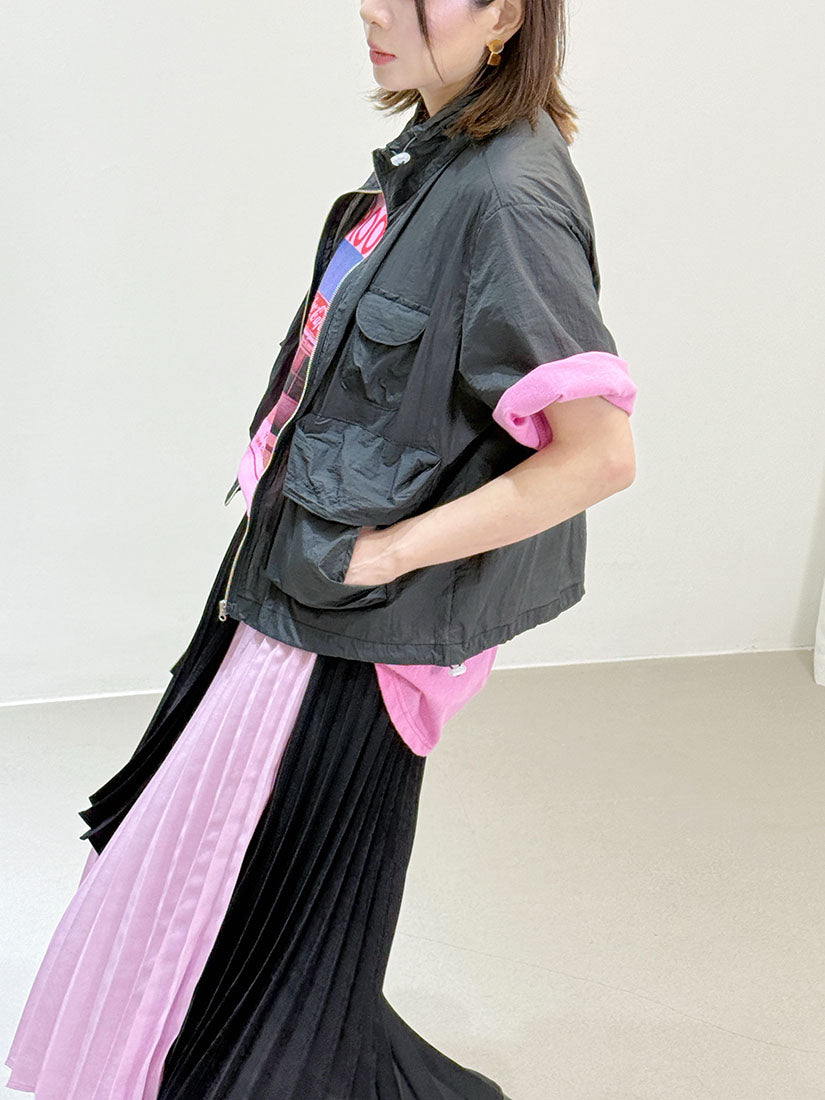 Two Tone Layered Pleated Skirt (2 Colours)