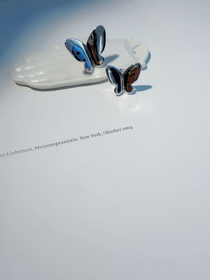 Polished Butterfly Broochs Set