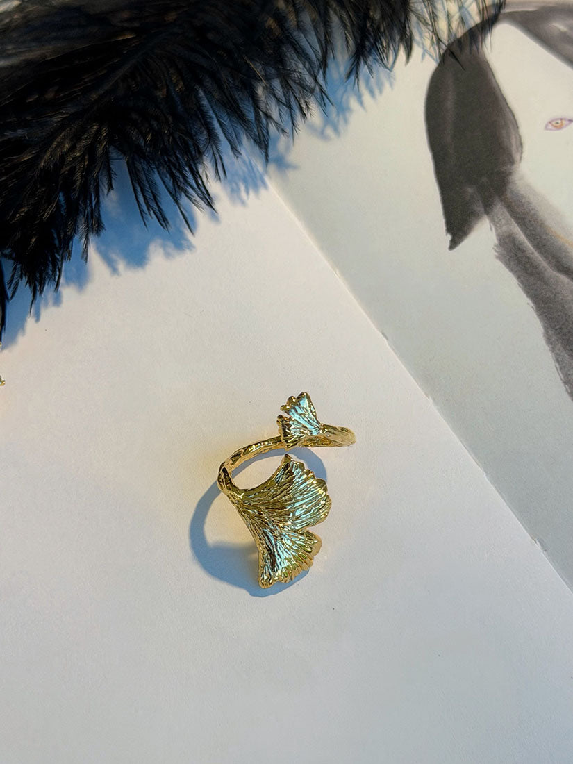 Golden Sculptural Botanical Jewellery (2 Styles)