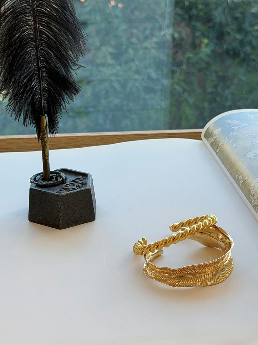 Engraved Artisan Golden Bangle (2 Styles)