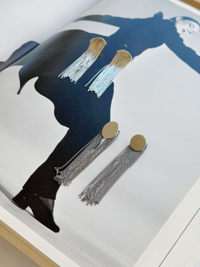 Silver Chain Tassel Earrings (2 Styles)