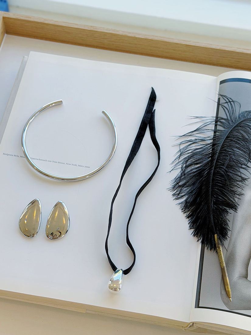 Polished Silver Pebble Jewellery (3 Styles)