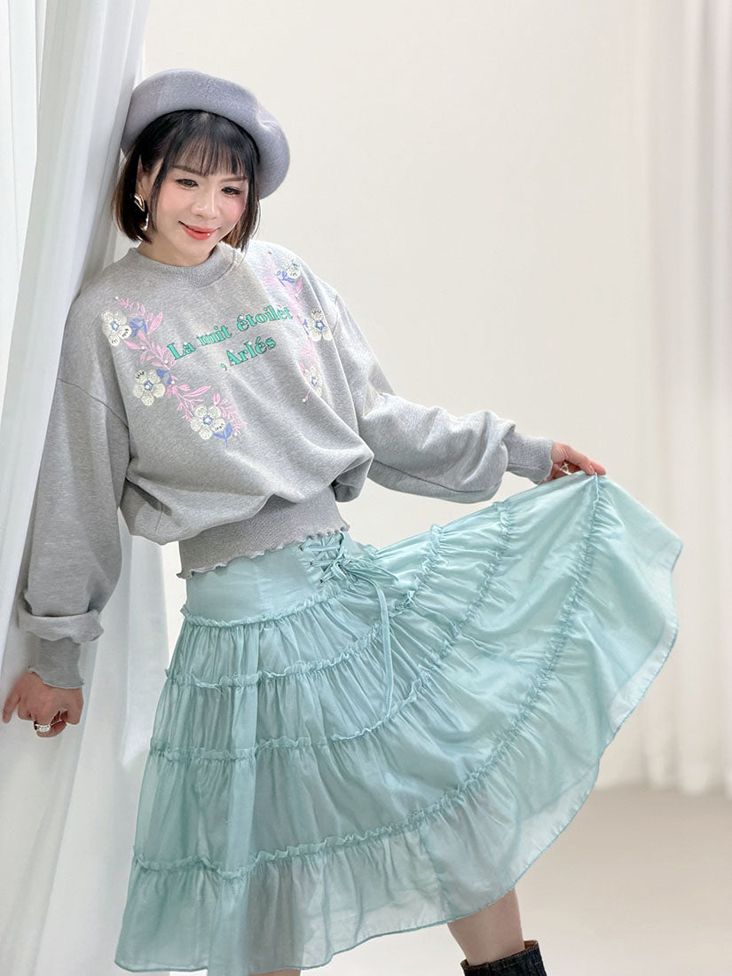 Lace Up Side Tiered Skirt (2 Colours)