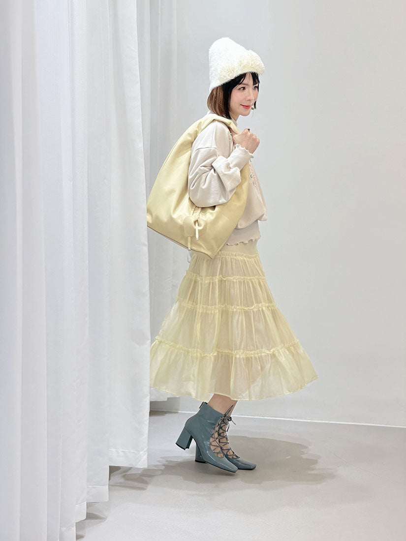 Lace Up Side Tiered Skirt (2 Colours)