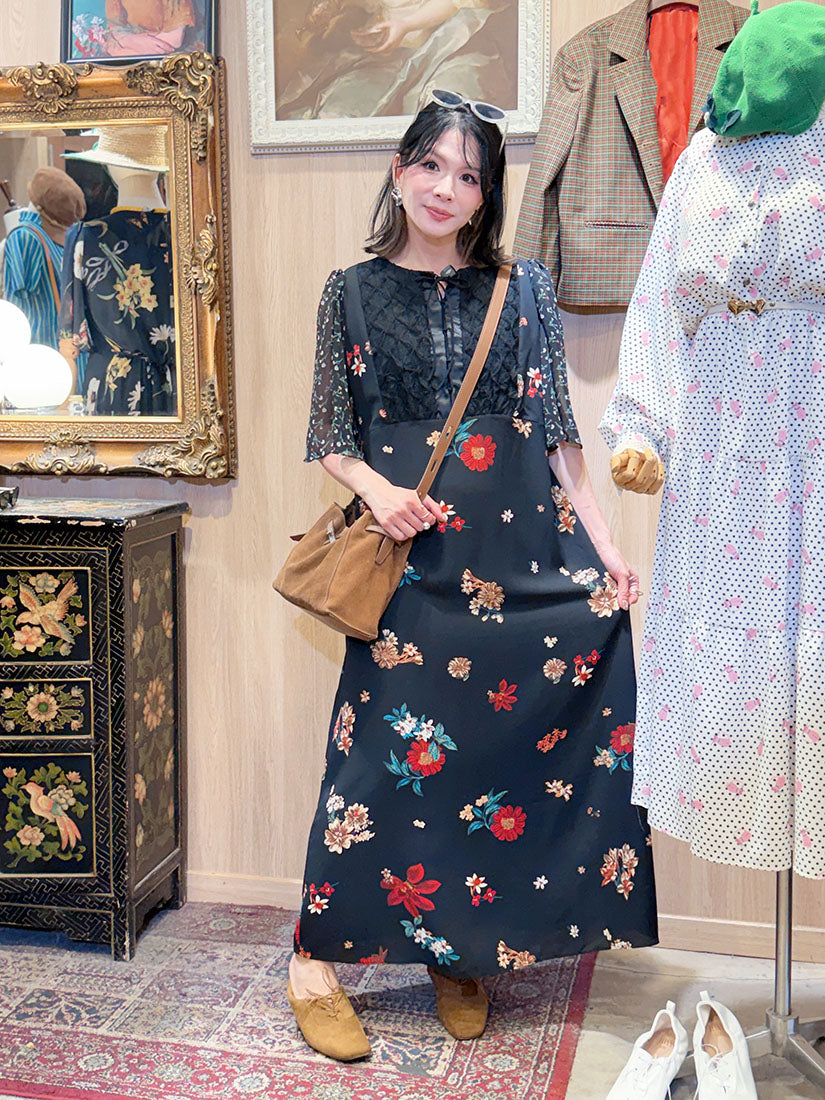Ruffle Sleeve Flower Printed Dress