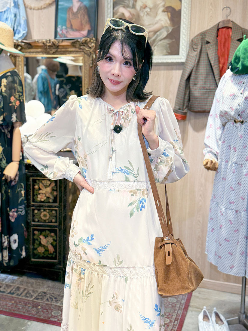 Lace Trim Floral Prairie Dress (2 Colours)