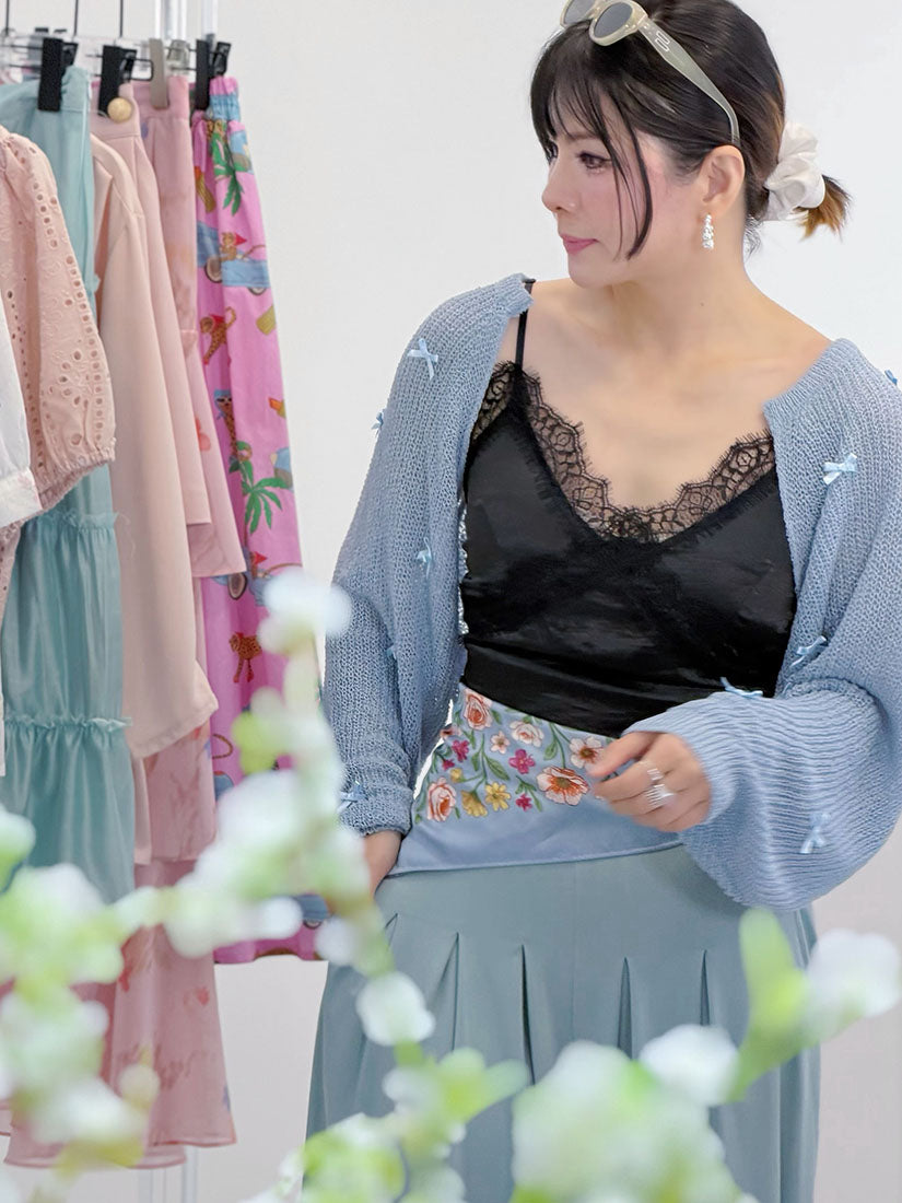 Ribbon Bow Long Sleeve Knitted Shrug (3 Colours)