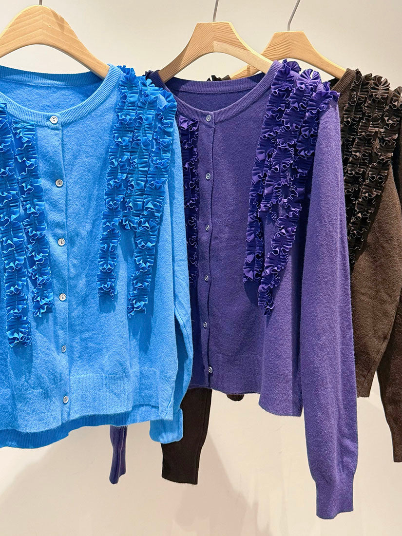 Woven Ruffle Detail Cardigan (2 Colours)
