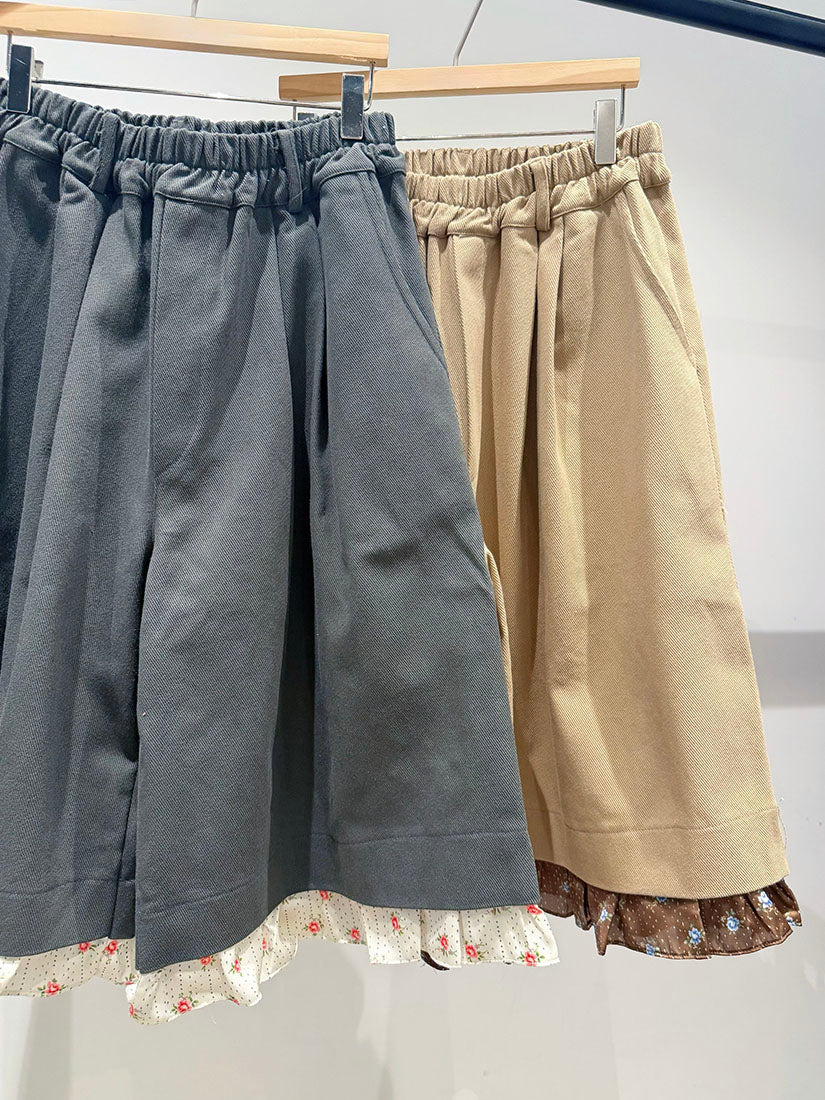 Printed Ruffle Hem Shorts (2 Colours)