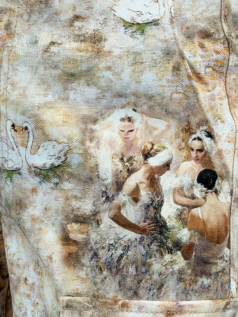 Swan Lake Printed Cargo Pants