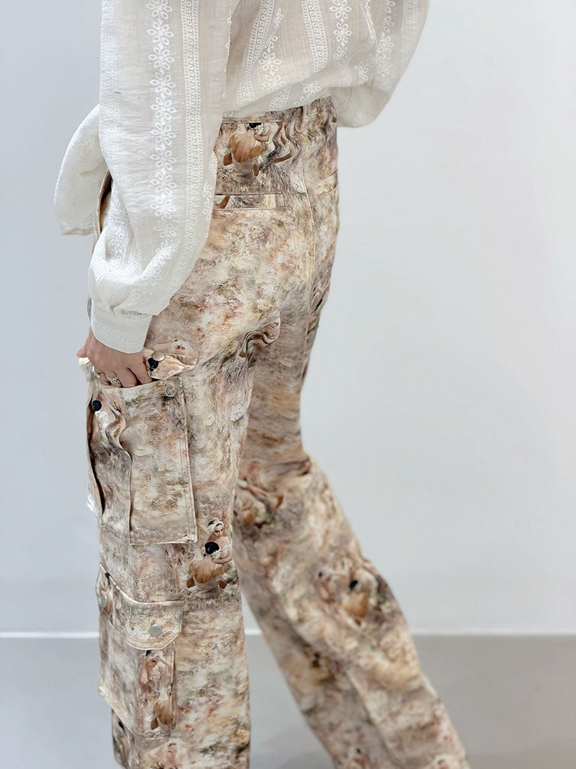 Swan Lake Printed Cargo Pants