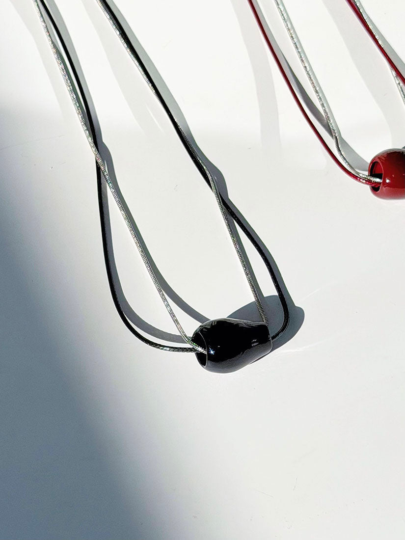 Porcelain Pendant Double Necklace (2 Colours)
