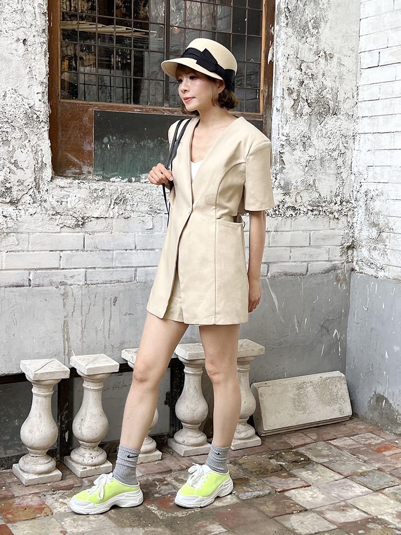 Collarless Cut Out Blazer