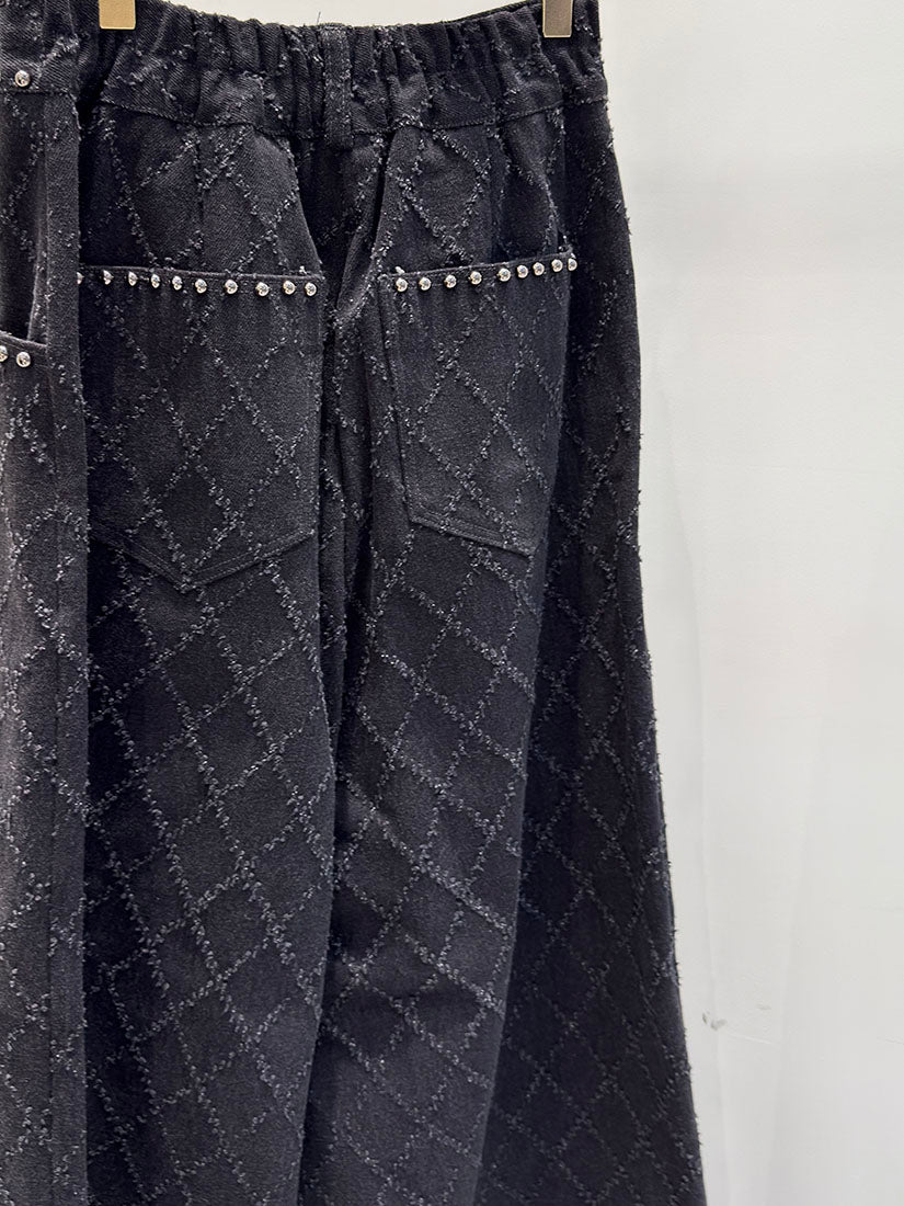 Stud Argyle Pattern Jeans