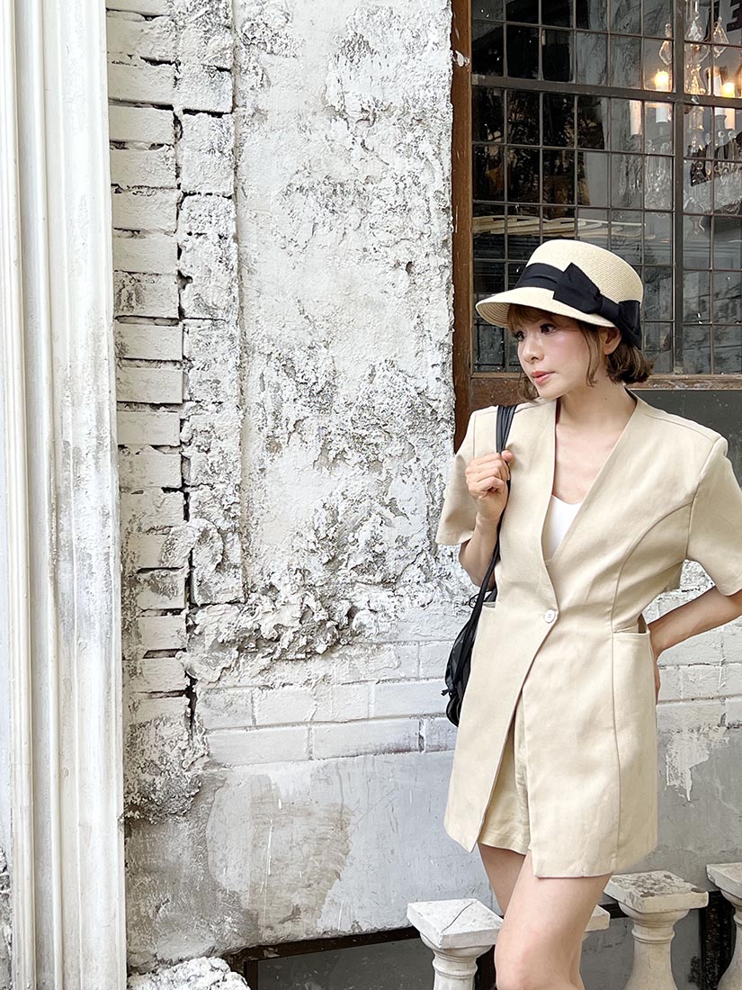 Collarless Cut Out Blazer