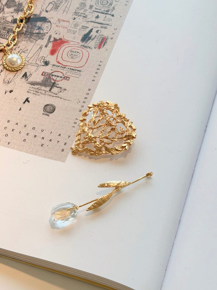 Glass Metallic Brooch (2 Styles)