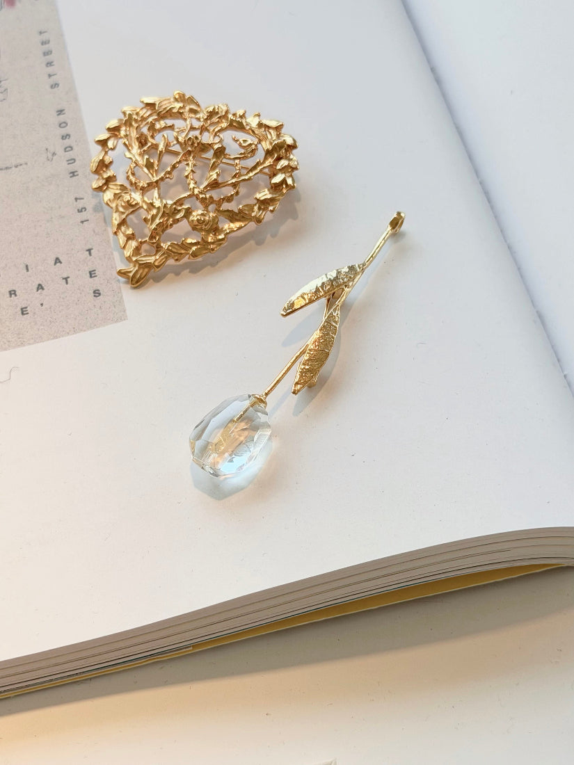 Glass Metallic Brooch (2 Styles)