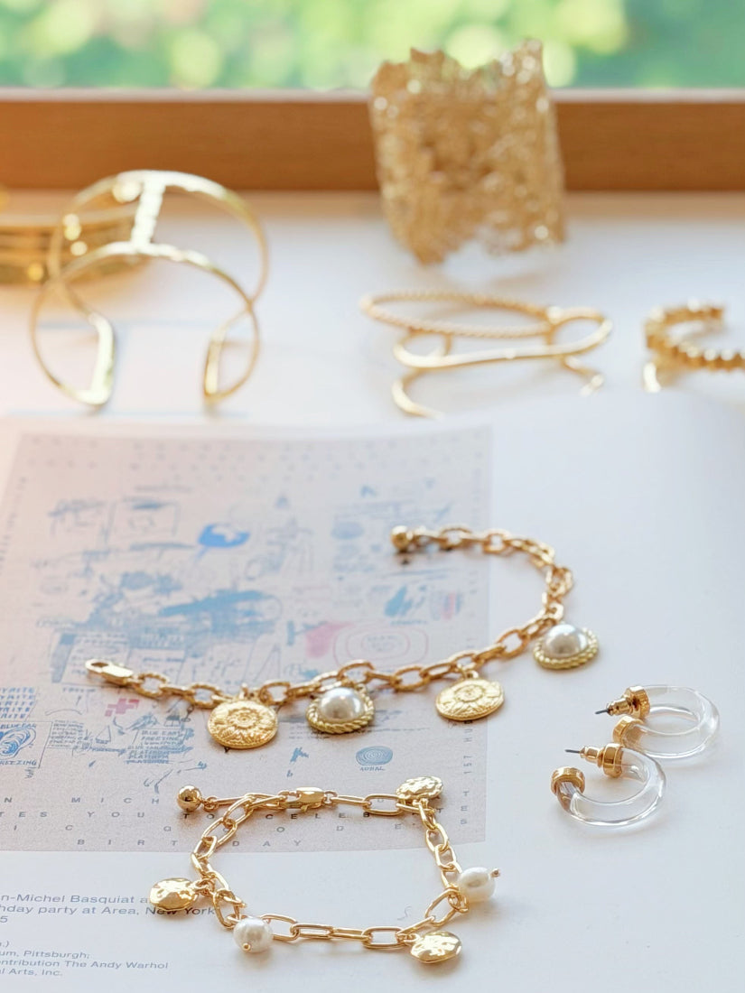 Pearl Charm Golden Bracelet (2 Styles)