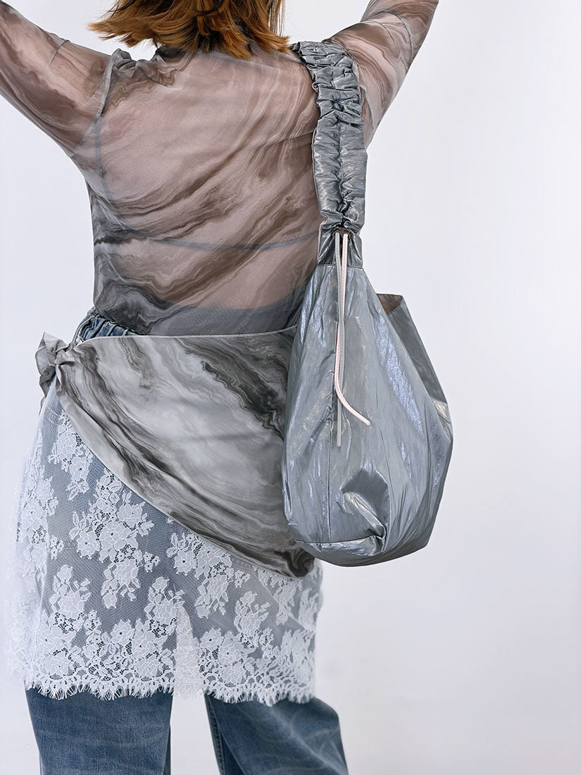 Mable Printed Mesh Top With Scarf (3 Colours)