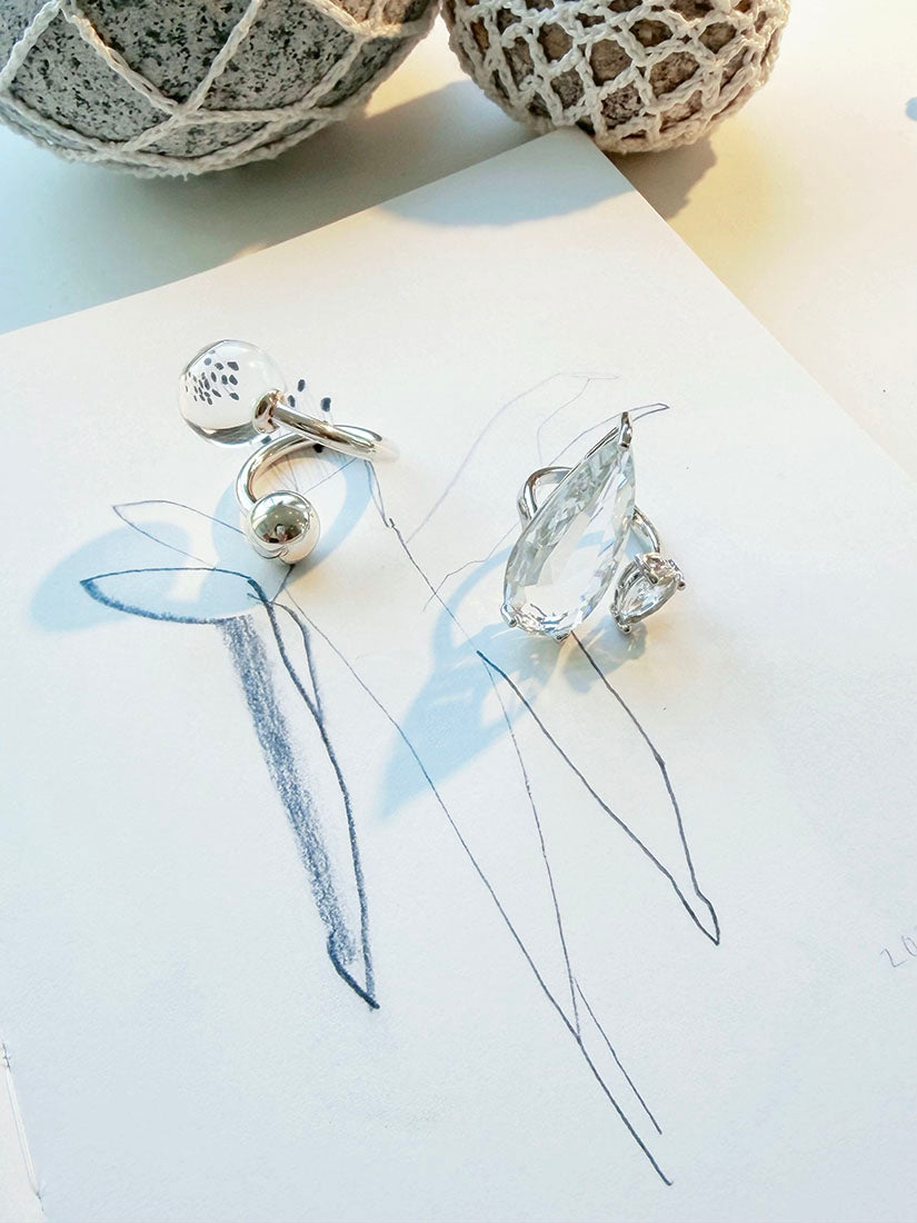 Gemstone Silver Open Ring (2 Styles)