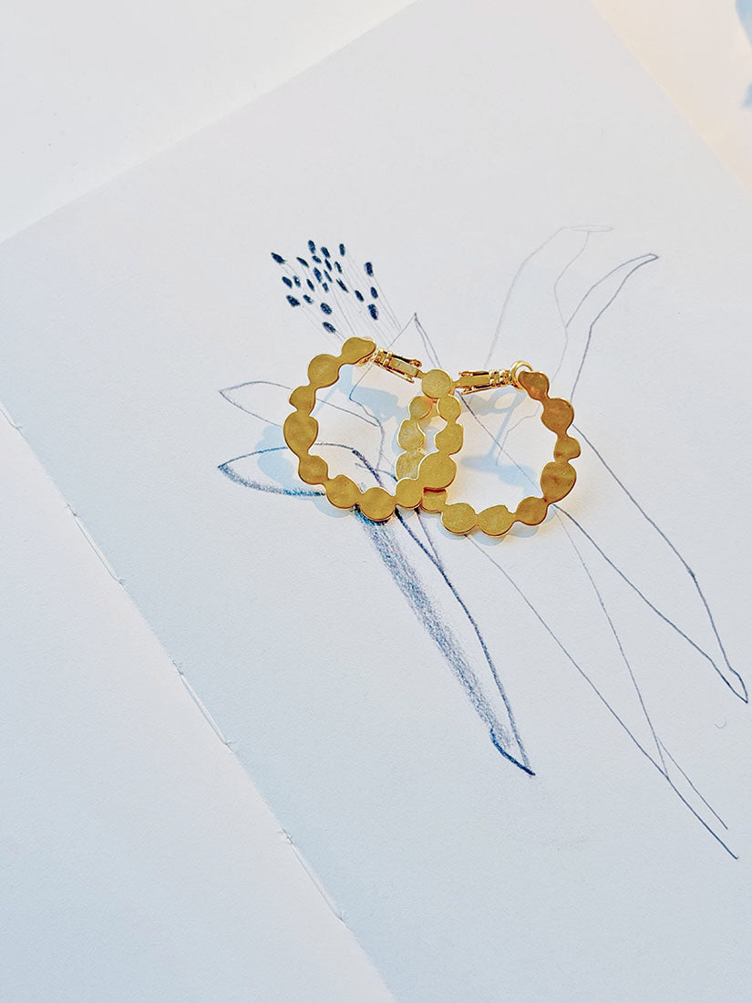 Golden Bubble Hoop Clip Earrings