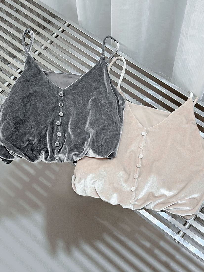 Buttony Velvet Bubble Camisole (2 Colours)
