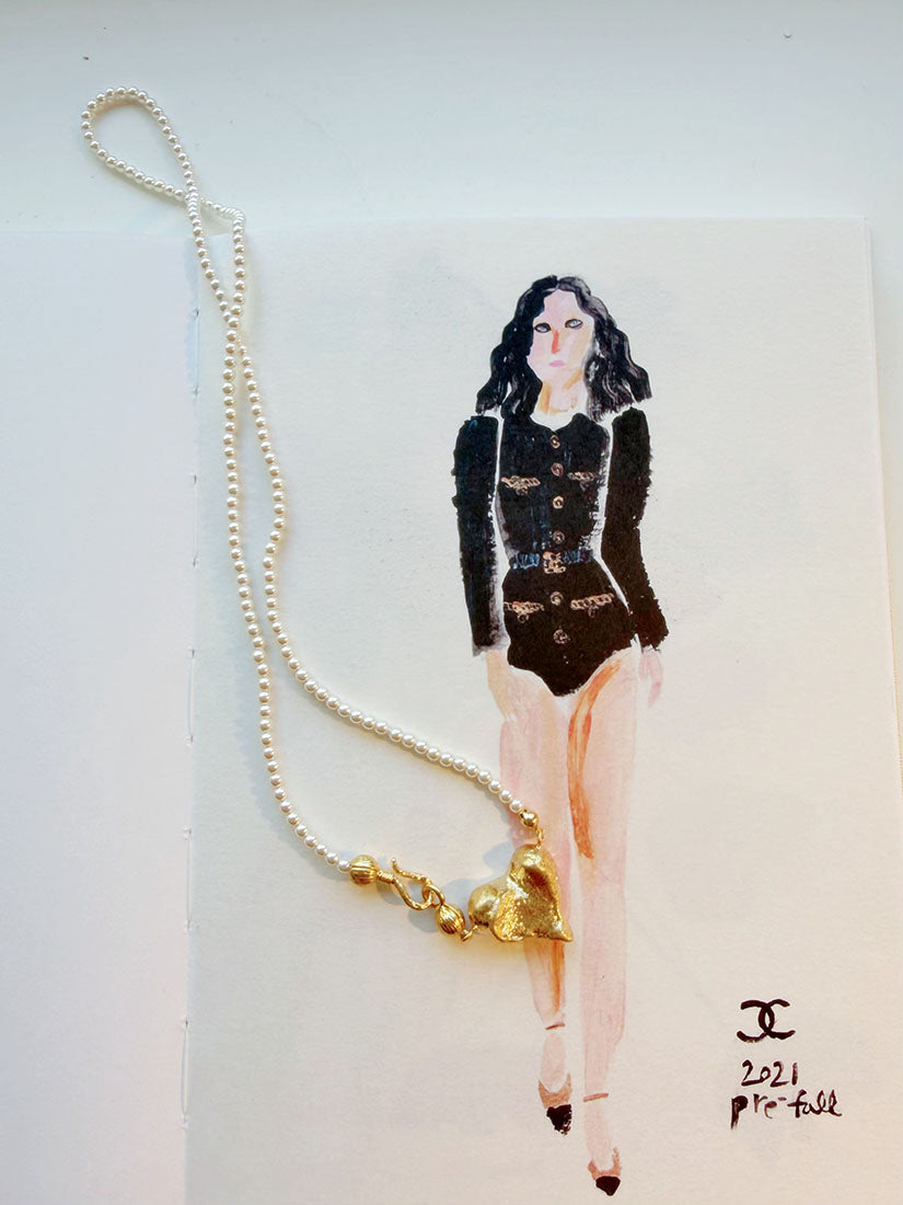 Golden Love Seed Pearl Necklace