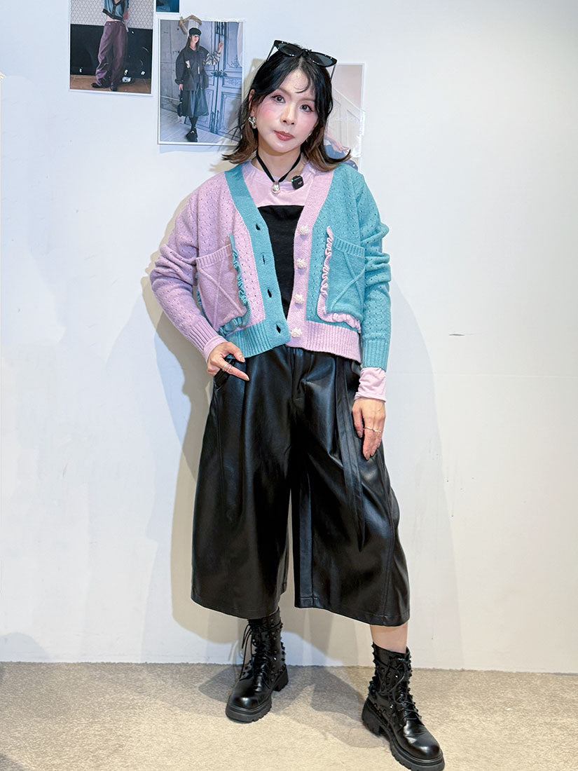 Belted Faux Leather Culottes (2 Colours)
