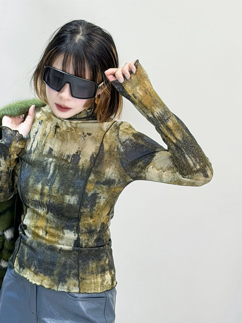 Lettuce Edge Tie Dye Printed Top (3 Colours)