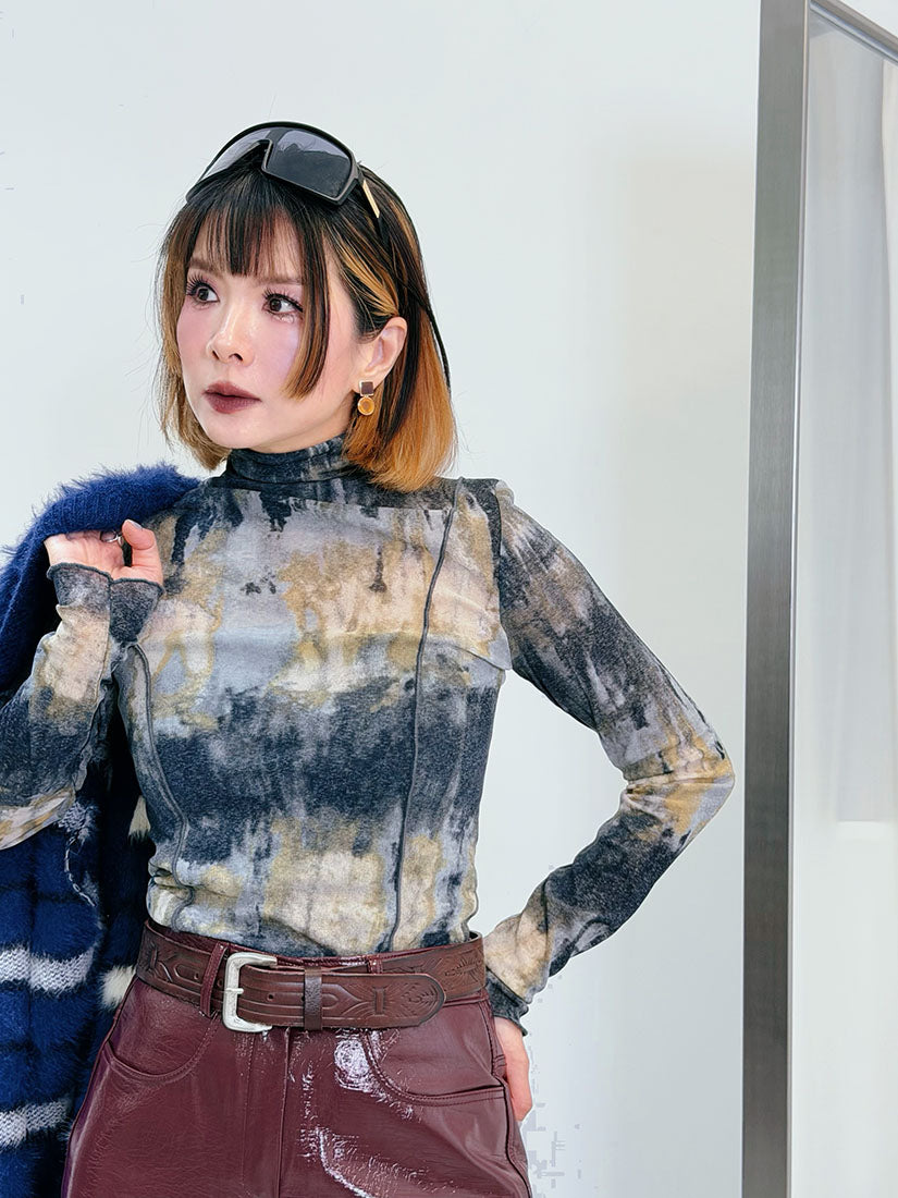 Lettuce Edge Tie Dye Printed Top (3 Colours)