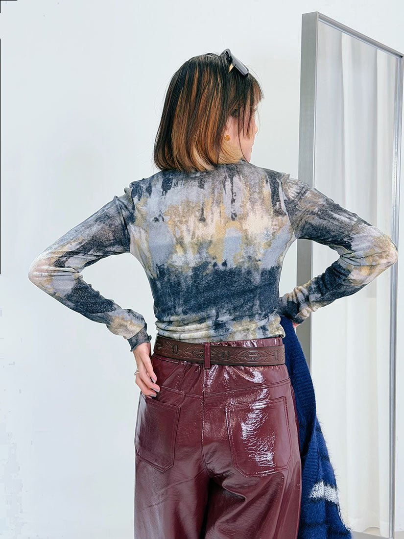 Lettuce Edge Tie Dye Printed Top (3 Colours)