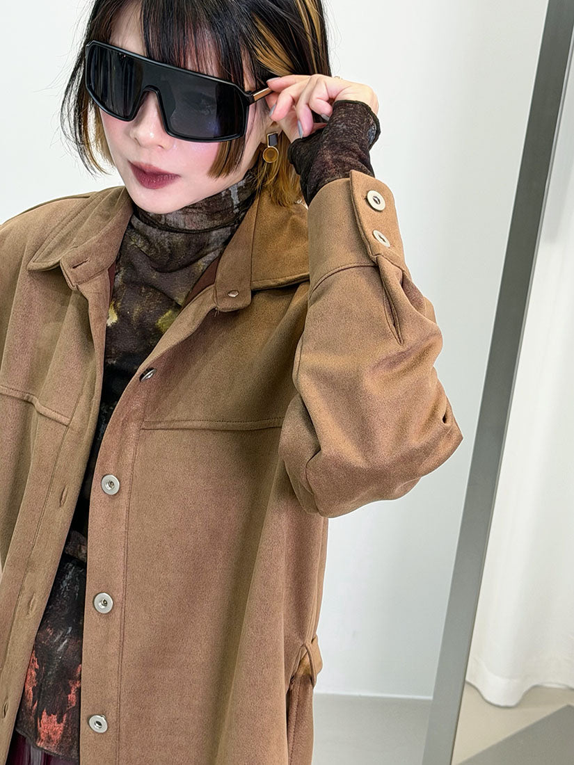 Belted Suede Shirt Jacket (2 Colours)
