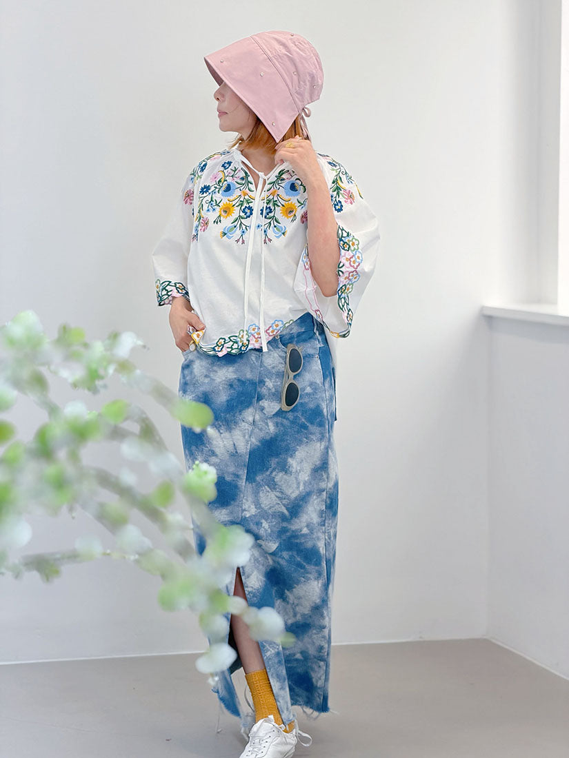 Embroidered Strappy Blouse