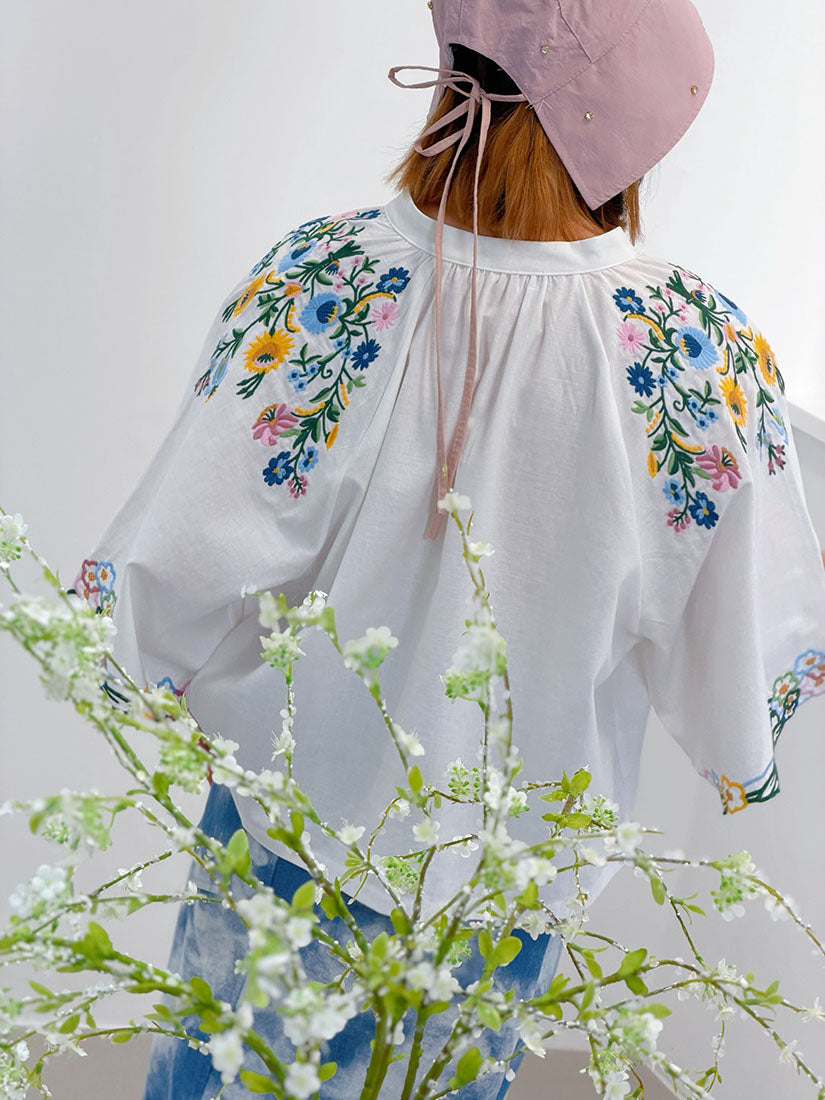 Embroidered Strappy Blouse